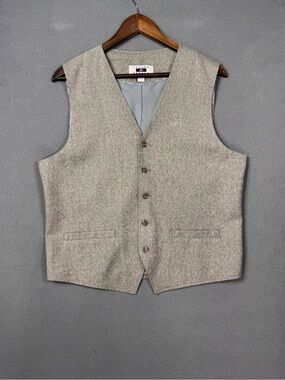 Joseph Abboud Light Grey Taupe Men's Waistcoat Vest, Size Medium